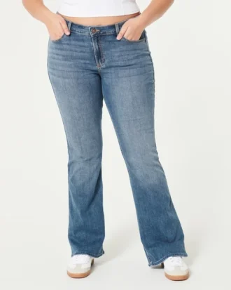 Jean bootcut taille mi-haute délavage moyen Jean bootcut taille mi-haute délavage moyen