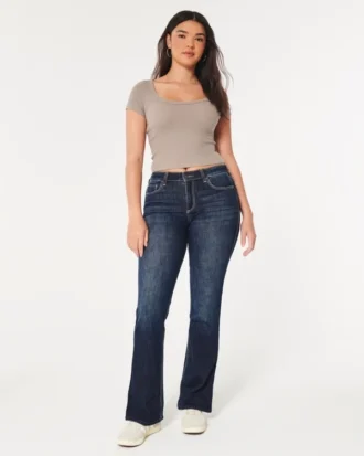 Jean bootcut taille mi-haute foncé Jean bootcut taille mi-haute foncé