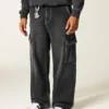 Jean cargo super baggy noir délavé Jean cargo super baggy noir délavé