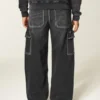 Jean cargo super baggy noir délavé Jean cargo super baggy noir délavé
