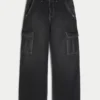 Jean cargo super baggy noir délavé Jean cargo super baggy noir délavé