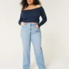 Jean dad ultra taille haute à lavage moyen Jean dad ultra taille haute à lavage moyen
