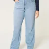 Jean dad ultra taille haute à lavage moyen Jean dad ultra taille haute à lavage moyen