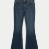 jean flare taille haute délavé foncé jean flare taille haute délavé foncé