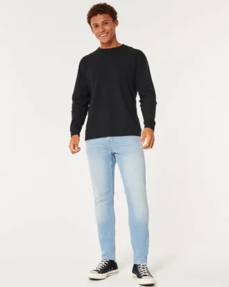 Jean skinny athlétique délavé clair