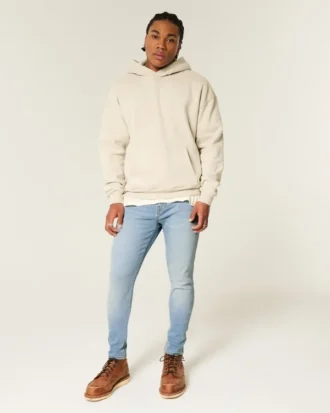 Jean skinny athlétique délavé clair