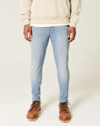 Jean skinny athlétique délavé clair