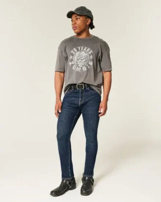 Jean skinny athlétique délavé foncé