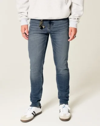 Jean skinny athlétique délavé moyen
