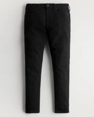 Jean skinny athlétique noir qui ne se décolore pas