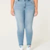 Jean skinny taille haute à coupe ajustée, délavage moyen Jean skinny taille haute à coupe ajustée, délavage moyen
