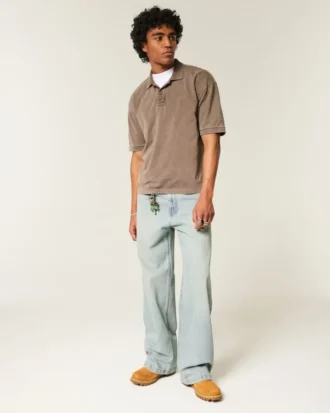 Jean super baggy délavé clair