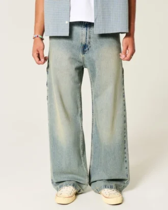 Jean super baggy délavé moyen
