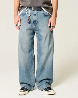 Jean super baggy délavé moyen