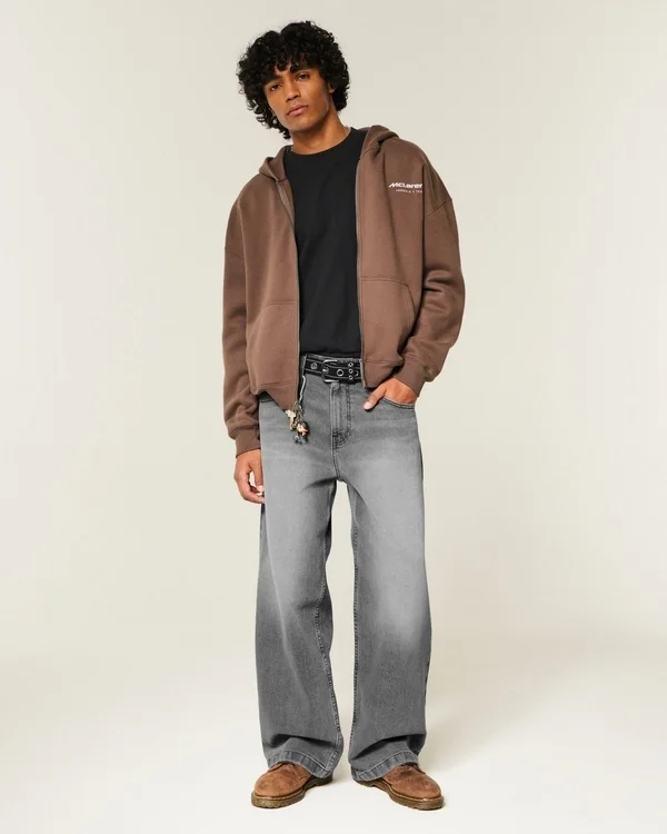 Jean super baggy gris délavé Jean super baggy gris délavé