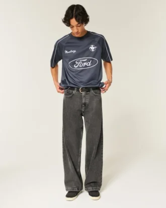 Jean super baggy noir délavé
