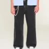 Jean super baggy noir délavé à motif étoile Jean super baggy noir délavé à motif étoile