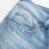 Jean évasé à paillettes délavé clair ultra taille basse Jean évasé à paillettes délavé clair ultra taille basse