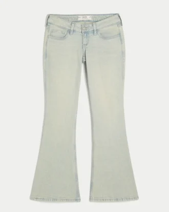 Jean évasé ultra taille basse délavé clair Jean évasé ultra taille basse délavé clair
