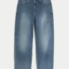 Jeans baggy skater à motif requin brodé, lavage moyen Jeans baggy skater à motif requin brodé, lavage moyen