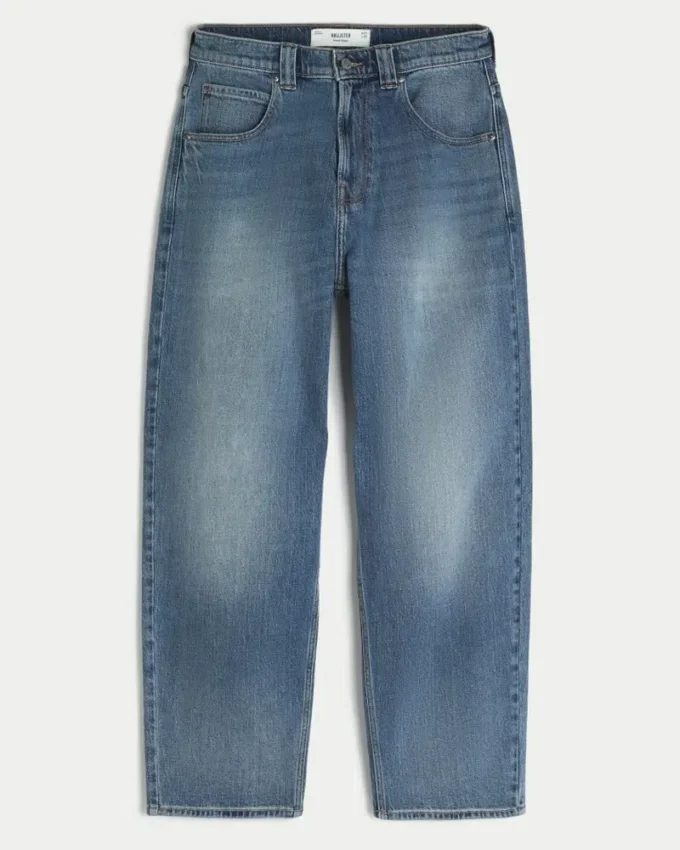 Jeans baggy skater à motif requin brodé, lavage moyen Jeans baggy skater à motif requin brodé, lavage moyen