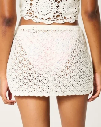 Jupe cache-cœur style crochet à enfiler