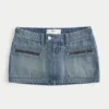 Jupe-short micro en denim Jupe-short micro en denim
