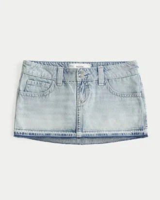 Jupe-short micro en denim taille ultra basse