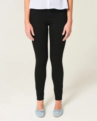 Leggings en jean noir taille haute