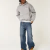Logo brodé en délavé foncé Jean super baggy Logo brodé en délavé foncé Jean super baggy