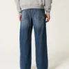 Logo brodé en délavé foncé Jean super baggy Logo brodé en délavé foncé Jean super baggy