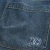 Logo brodé en délavé foncé Jean super baggy Logo brodé en délavé foncé Jean super baggy