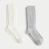 Lot de 2 paires de chaussettes côtelées