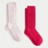 Lot de 2 paires de chaussettes côtelées