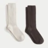 Lot de 2 paires de chaussettes côtelées