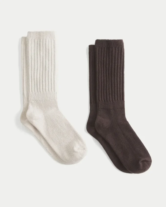 Lot de 2 paires de chaussettes côtelées