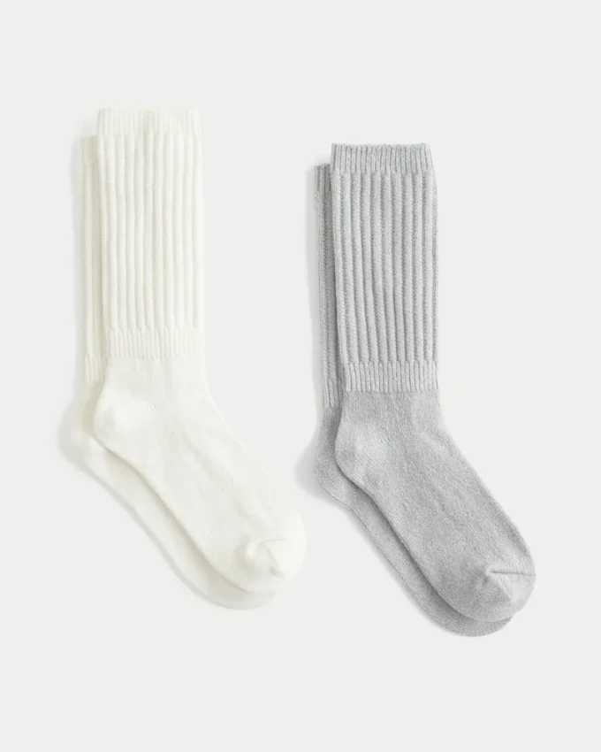 Lot de 2 paires de chaussettes côtelées