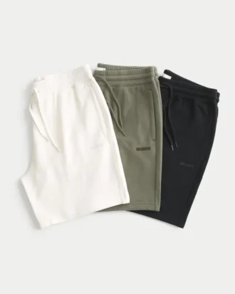 Lot de 3 shorts en molleton avec logo, longueur au-dessus du genou