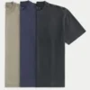 Lot de 3 t-shirts épais à col rond délavés Lot de 3 t-shirts épais à col rond délavés