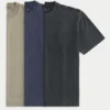 Lot de 3 t-shirts épais à col rond délavés Lot de 3 t-shirts épais à col rond délavés