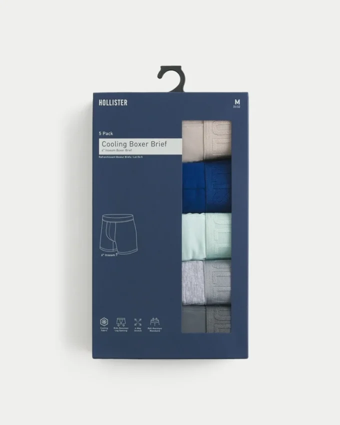 Lot de 5 boxers longs rafraîchissants Lot de 5 boxers longs rafraîchissants