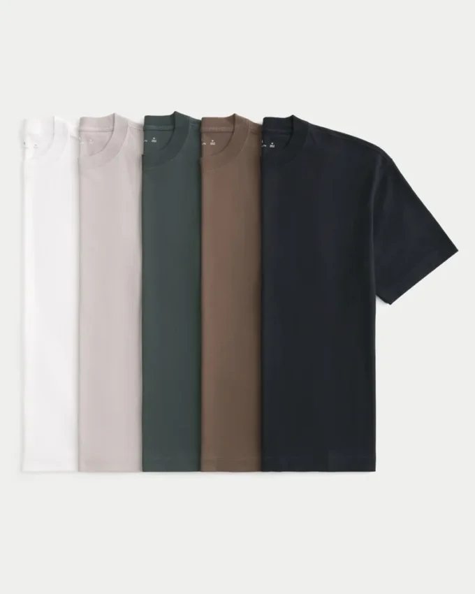 Lot de 5 t-shirts amples en coton épais