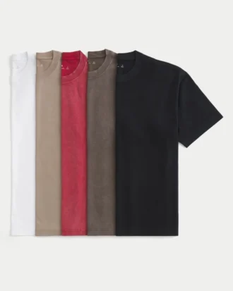 Lot de 5 t-shirts épais à col rond