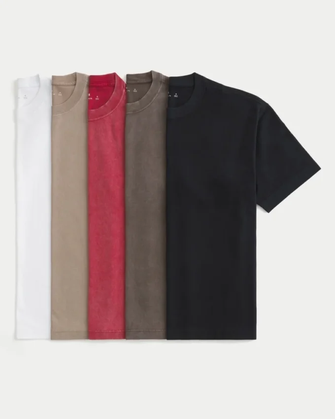 Lot de 5 t-shirts épais à col rond Lot de 5 t-shirts épais à col rond