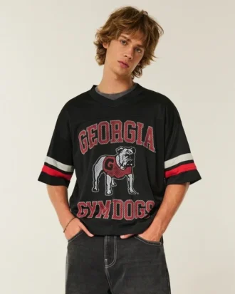 Maillot de football graphique des Bulldogs de l&rsquo;université de Géorgie