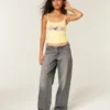 Mini-ceinture ultra basse Jean baggy gris Mini-ceinture ultra basse Jean baggy gris