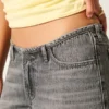 Mini-ceinture ultra basse Jean baggy gris Mini-ceinture ultra basse Jean baggy gris