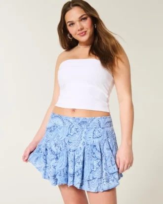 Mini-jupe asymétrique à volants