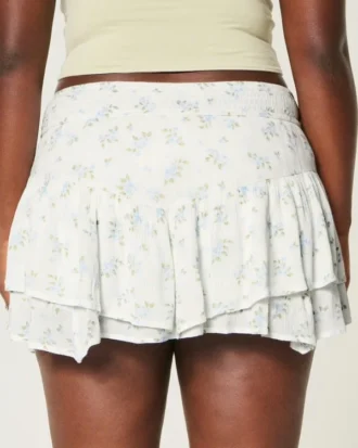 Mini-jupe asymétrique à volants