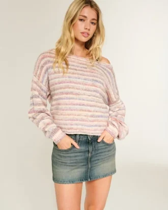 Mini-jupe en denim taille basse
